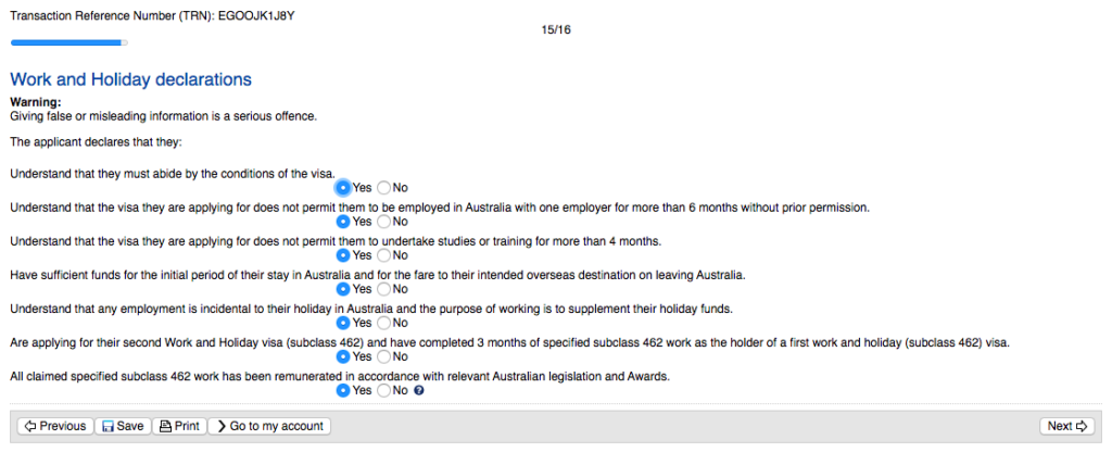 postulacion segundo año working holiday visa australia