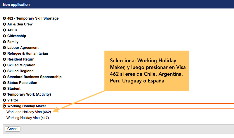 postulacion paso a paso para segundo año working holiday australia