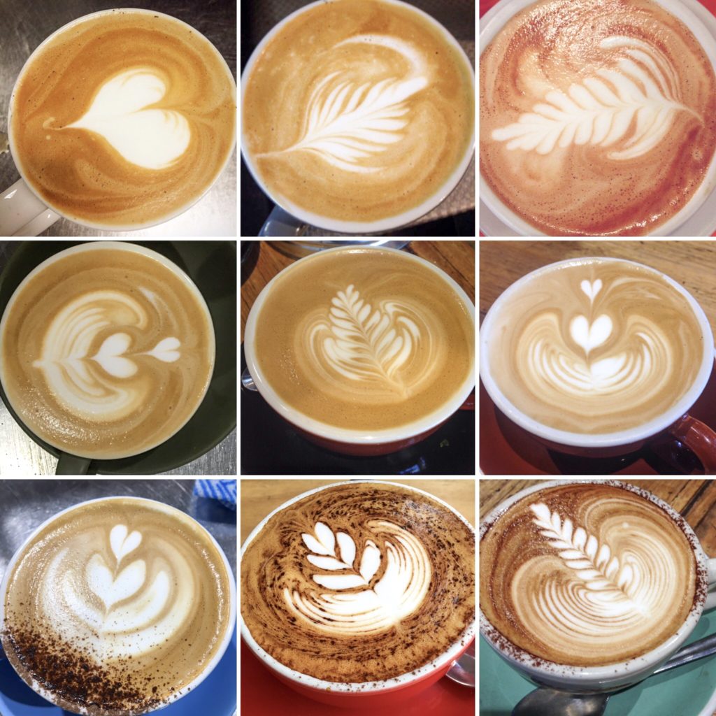 la evolucion de mis cafés al trabajar de barista en Australia