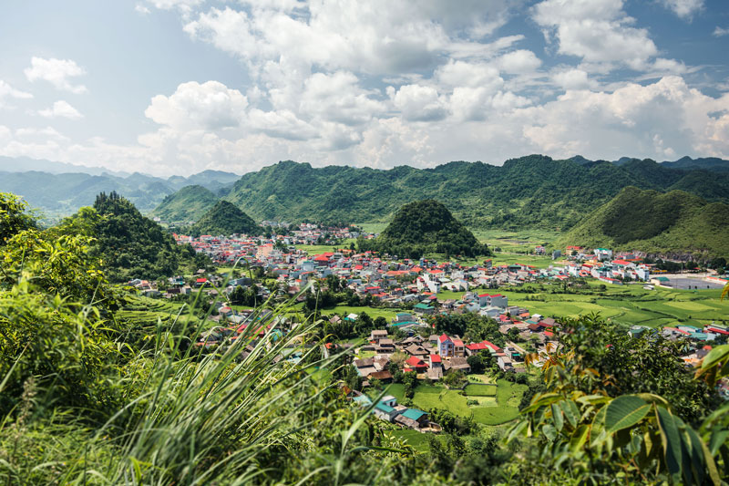 Vistas a Quan Ba en el Ha Giang Loop de Vietnam